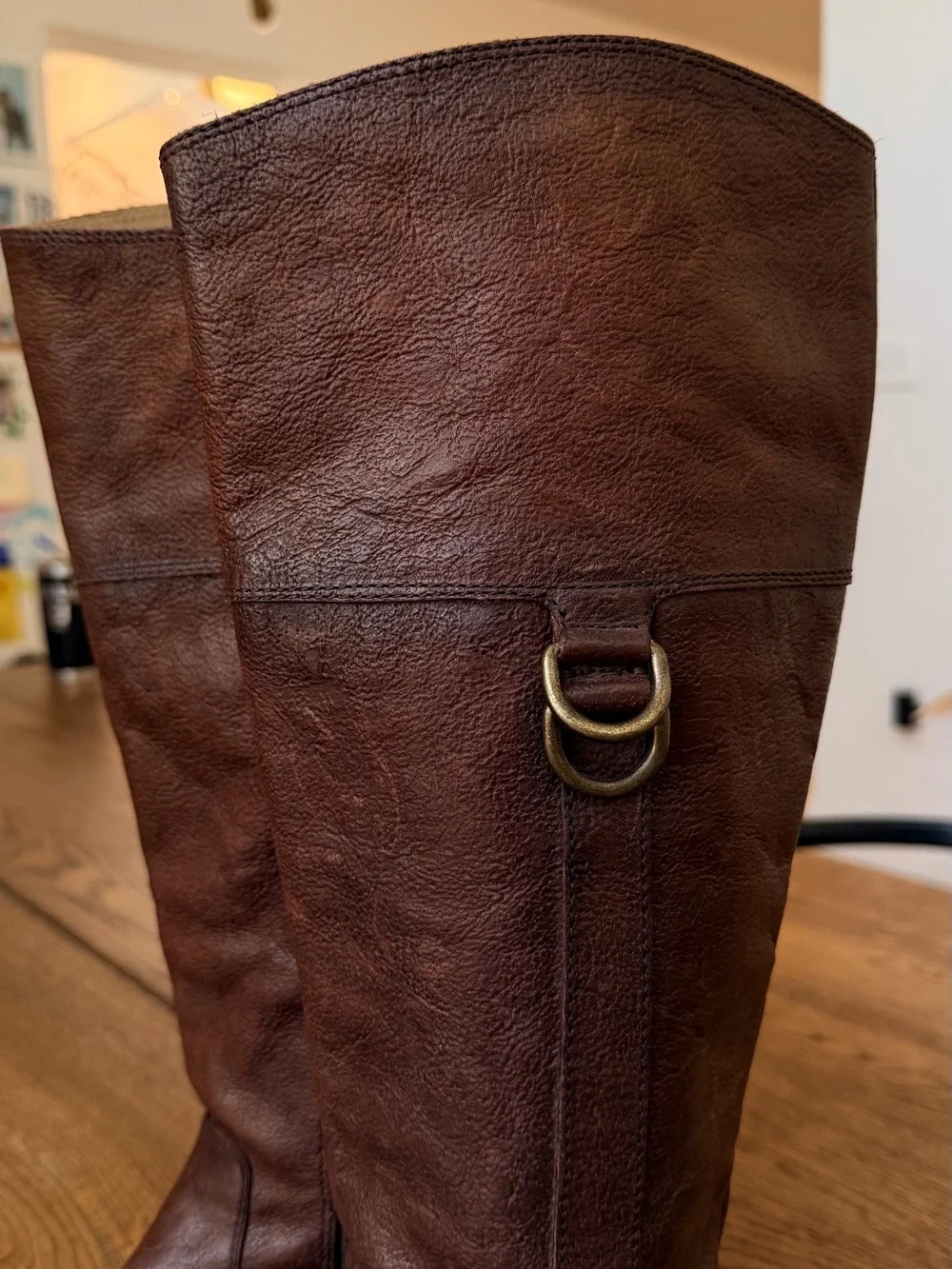 Frye Anna D-Ring Classic Tall Leather Riding Boots - Brown - Picture 3 of 7